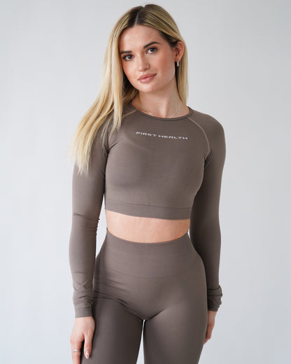 Enhance Cropped Long Sleeve - Cappuccino