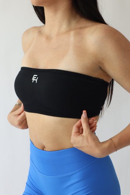 Ascend Bandeau Sports Bra - Black
