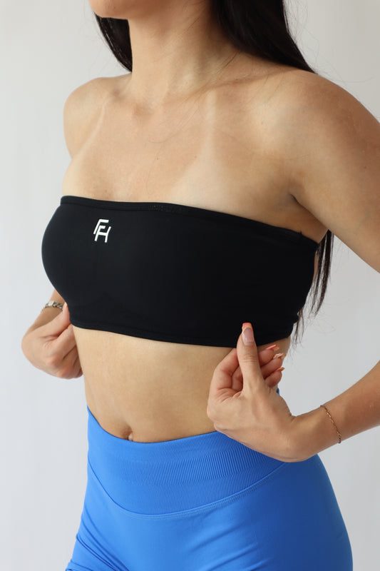 Ascend Bandeau Sports Bra - Black