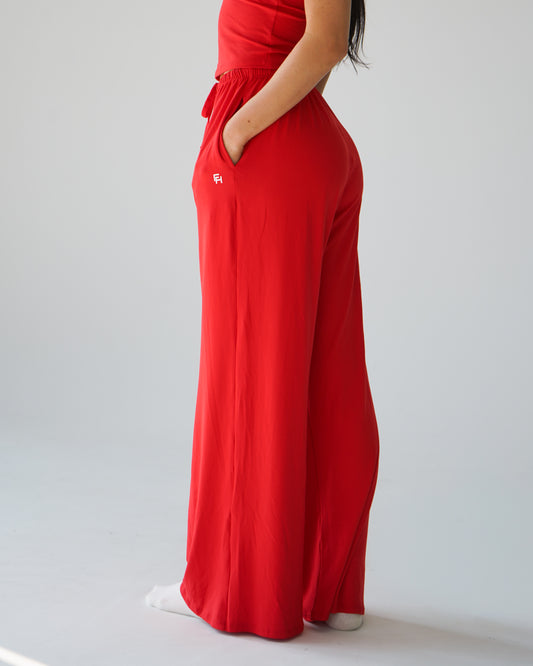 Cloud Wide Leg Pants - Scarlet
