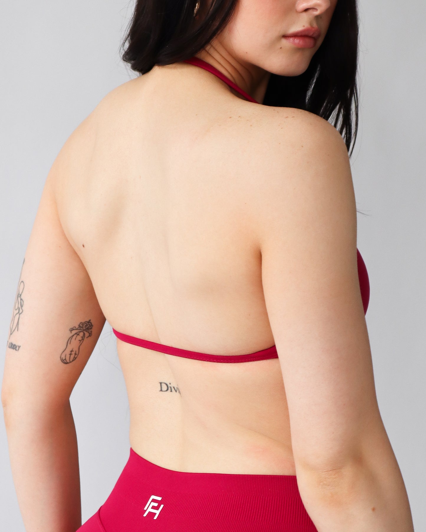 Ascend Halter Sports Bra - Pomegranate