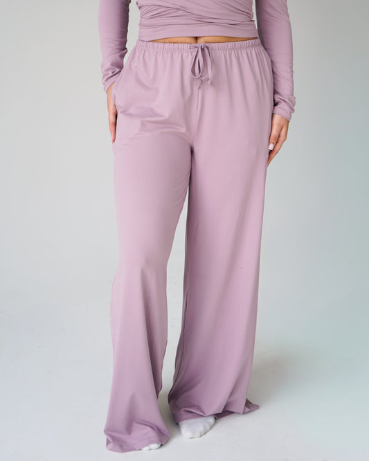 Cloud Wide Leg Pants - Mauve