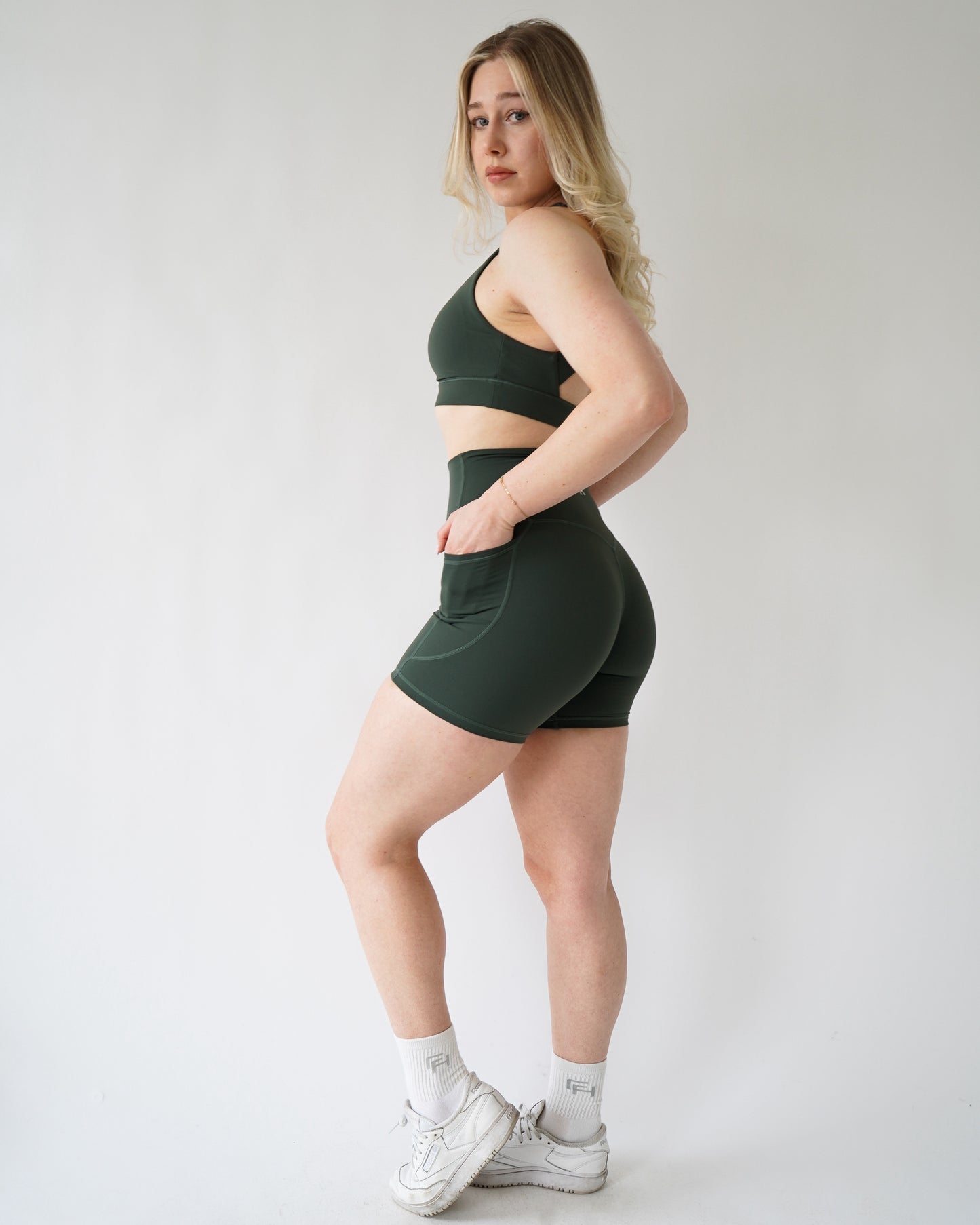 Performance Pocket Biker Shorts - Forest