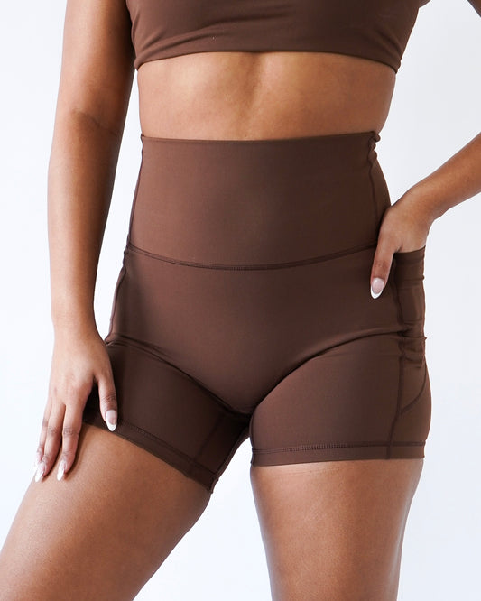 PERFORMANCE POCKET BIKER SHORTS - Clay