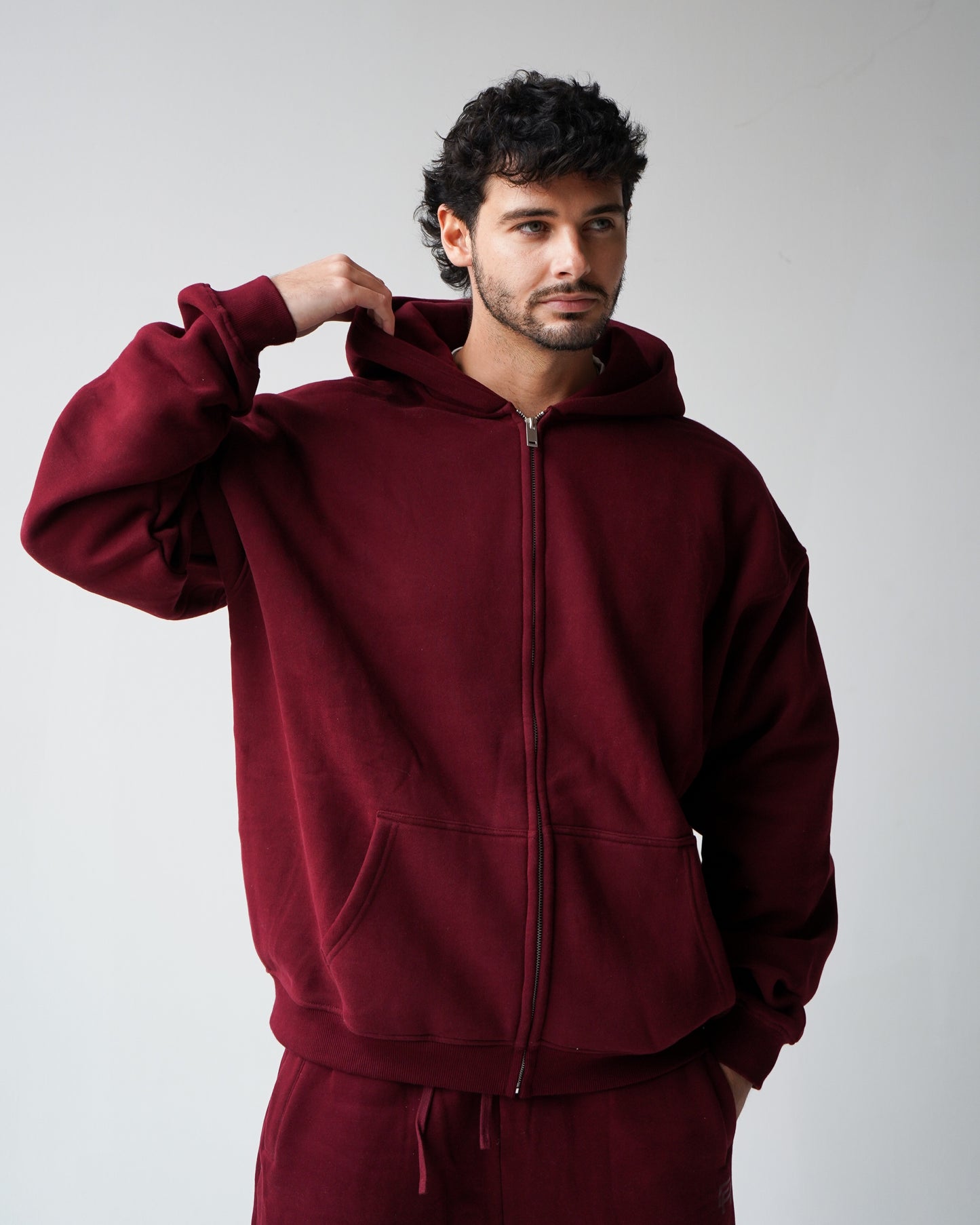 Reset Zip-Up Hoodie - Burgundy