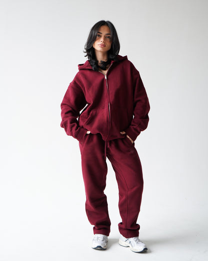 Reset Straight-Leg Sweatpants - Burgundy