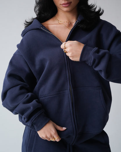 Reset Zip-Up Hoodie - Navy
