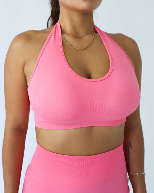 ENHANCE HALTER TOP - Coral